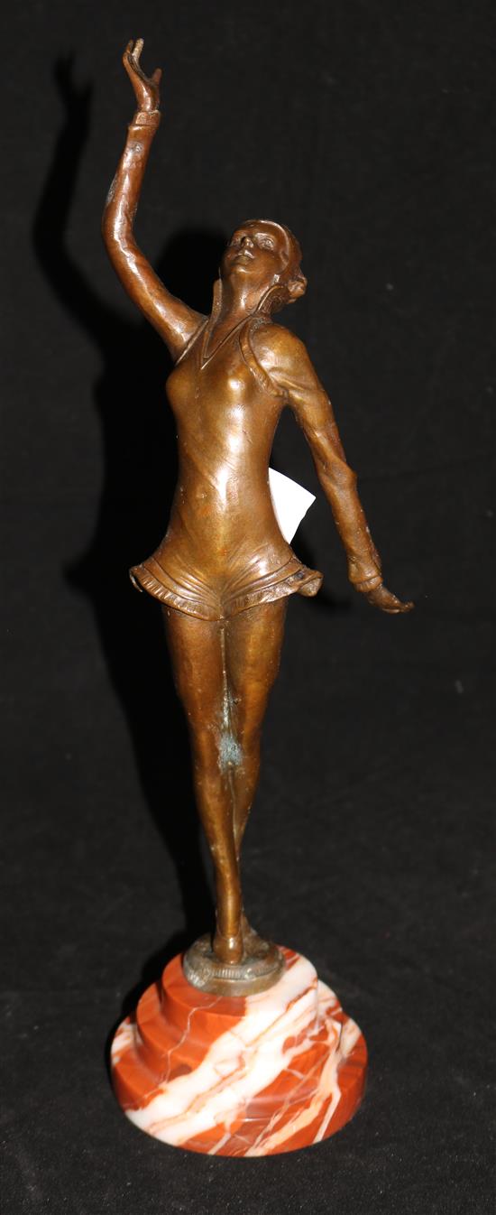 A modern bronze of a dancer